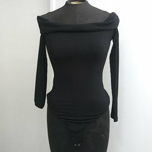 Black off shoulder bodysuit